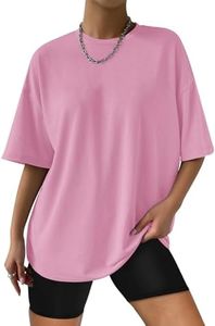 AirMood T-shirt ample surdimensionné à manches courtes pour femme, rose, XXL