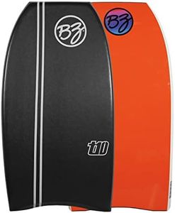 BZ BodyBoards - T-10 Progressive Series Bodyboard - HDPE Slick - Crescent Tail - PE Core - 8lb Deck (Black, 42" )