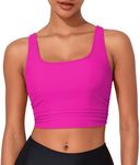 Hilor Underwire Swim Top for Curvy Women Sporty Longline Bikini Top Push Up Midkini Bathing Suit Full Coverage Swimsuit Tops Hot Pink 8-10