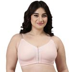 Enamor Women's Nylon Blend Non Padded Wire Free Full Coverage Smooth Contour Lift Bra with 3-Section Cups Support- F097(F097-Pearl-36Z)