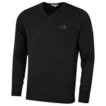 Calvin Klein Mens V-Neck Sweater - Black - M