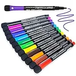 Magnetic Dry Erase Markers Fine Point Tip, 12 Colors White Board Marker with Eraser Cap, Low Odor Whiteboard Thin for Kids Teachers Office School Supplies