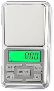 MCP Mini Pocket Weighing Scale - Precision Digital LED Scale with Auto Calibration and Tare Function, 0.01g to 200g Capacity (Silver)