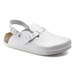 Birkenstock 1018228-43 Kay Superlauf Women's Clogs, Natural Leather, White, Regular, UK 9 (EU 43), Clog Sandals, Slippers, Mules, Low Shoes, Instep Straps