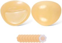 Double-Sided Sticky Bra Inserts Self Adhesive Bra Breast Pads Invisible Lift Bra Padding for Bikini Dress Breathable Lightweight Washable Reusable, Beige