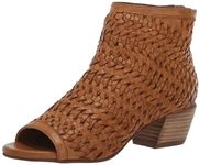 Lucky Brand Women's Mofira Woven Peep Toe Bootie Ankle Boot, Tan, 12