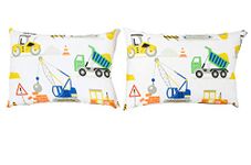 Bloomsbury Mill - Construction Vehicles - Trucks, Diggers & Cranes - Kids Design - Pair of Pillowcases (Extra)