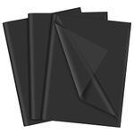 NEBURORA Black Tissue Paper for Gift Bags 60 Sheets Black Wrapping Tissue Paper Bulk 35 X 50 cm Matte Black Wrapping Paper for Gift Packaging Filler Art Crafts DIY Birthday Wedding Halloween (Black)