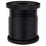 FOLUXING 100Ft Black Wire Rope Cable,1/16 Inch Coated to 3/32 Inch,Stainless Steel for String Lights Hanging Kit,Outdoor Light Guide Wire, DIY Balustrades Clothesline