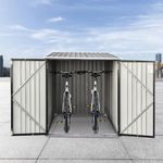 Panana Metal Garden Shed Storage Bike Shed Pent Tool Shed House Galvanized Steel 2 Removable Gravity Locking Racks Can Put 2 Bicycles (2R)