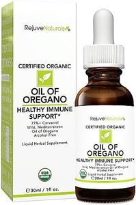 Oil of Oregano, USDA Organic - 1 fl oz (30ml Liquid) Wild, Mediterranean Oregano Oil. Concentrated Immune Support Drops. Gluten Free, Vegan & Non-GMO. Min 77% Carvacrol by RejuveNaturals
