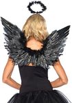 Leg Avenue Women's 2pc. Angel Accessory kit, Includes Wings and Halo, Black, One Size