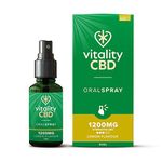 Vitality CBD Oral Spray in MCT Oil, 1200 mg, Lemon, 30 ml, NO THC