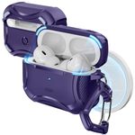 ESR for AirPods Pro 2 Case, MagSafe Ready, for AirPods Pro 2nd / 1st Generation (2023/2022/2019), Powerful Drop Protection, Magnetic Lid, Cyber Armor Tough for AirPods Pro Case, Purple