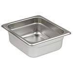 Update International SPH-164 4-Inch Sixth-Size Anti-Jam Steam Table Pan, Silver