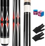 AKLOT Pool Cue,Pool Cues Sticks Set for Billiards 58 inch Billiard Cue Stick with 2 Chalks and Gloves