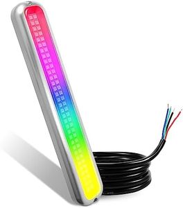 Goldlife B2 RGB Marine Underwater Light for Boat, 12" DC12V 80W 8000LM 66LED Dimmable Color Changing Boat Lighting, IP68 Waterproof Surface Mount All-Metal Sailboat Yacht Marine LED Light