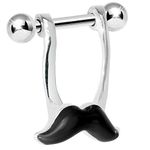 16ga Mustache Dangle Cartilage Helix Barbell 316L Surgical Steel - N103325