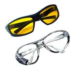 Night Driving Safety Glass Clear Vision, Yellow Colour, Night Vision Glass For men and Women, Bike and Car Riding Glass, Reduce Glare.