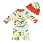 upandfast Baby Swimsuit Sunsuits UPF 50+ Sun Protection Infant One Piece Swimwear Toddler Bathing Suit with Sun Hat (18-24 Months, Bird)