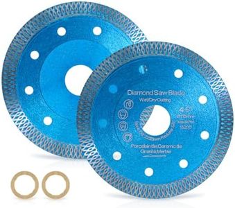SWIGRANCE 2Pcs Diamond Saw Blade 4-1/2" Diamond X Mesh Turbo Rim, 7/8"-5/8" Arbor, Super Thin Tile Diamond Cutting Disc for Smooth Cutting Ceramic Granite Marble Porcelain