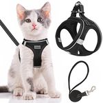 Cat Harness and Lead Escape Proof,Adjustable Soft Mesh Kitten Vest Harness for Walking Reflective Pet Harness for Cat Small Dogs Puppy