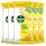 Dettol Antibacterial Multipurpose Cleaning Disinfectant Wipes, Citrus Zest, Multipack Of 5 X 70, Total 350 Wipes