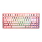 KiiBoom Breeze 75 75% CNC Aluminum and Acrylic Wireless Gaming Keyboard, Gasket Mechanical Keyboard, BT5.0/2.4GHz/USB-C Wired RGB Creamy Keyboard, with 8000mAh Battery for Win/Mac (Pink)