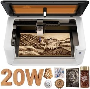 LaserPecker LX2 20W All-in-One Desktop Laser Engraver Cutter, 19.7" x 12" Large Working Area 1000mm/s High-Speed 12MP Camera Class 1 Safety Laser Engraving Machine for Wood Metal Acrylic, Basic Bundle