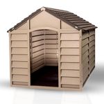 Samuel ALEXANDER Large Plastic Dog Kennel - 86x84x82cm - Indoor/Outdoor Dog House Shelter, Weatherproof and Durable - Perfect for Garden and Home