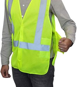 NYOrtho Breathable High-Visibility Safety Vest Reflective - Security Mesh Jacket | ANSI/ISEA Class 2 Compliant | Lightweight, Does Not Sweat | Strong Hook and Loop Closure - Won't Rip Open in Wind
