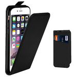 Supad iPhone 6 Case, Leather Flip Wallet Slim Case Cover For Apple iPhone 6/6s 4.7 Inch (Black)