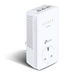 TP-Link Dual Band Gigabit AC1200 Powerline Adapter, Wi-Fi Extender/Booster,Speed Up to 1300 Mbps, Extra Power Socket, Works with OneMesh, No Configuration Required, UK Plug (TL-WPA8631P),White