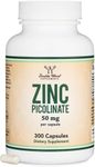 Zinc Picolinate 50mg, 300 Capsules (Immune Support) Non-GMO, Gluten Free (300 Day Supply) by Double Wood Supplements