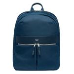 KNOMO Beauchamp Womens 14" Laptop Bag Computer Backpack for Work, College, Travel Daypack Purse, Black, Navy/Silver, H16.5" x W11.5" x D3.7", Beauchamp Laptop Backpack