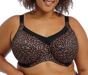 Goddess Women's Plus Size Keira Banded Underwire Bra, Dark Leopard, 34M