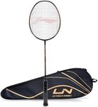 Li-Ning G-Force Superlite Max 9 Carbon Fibre Strung Badminton Racket with Free Full Cover, Black/Red