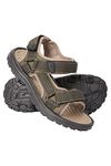 Mountain Warehouse Crete Mens Sandals - Durable Shoes, Sturdy Grip, Cushioned Footbed, Neoprene Lined, Hook & Loop Straps Beach Shoes - For Travel, Walking Khaki Adult Shoe Size 8