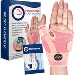 Doctor Developed Thumb Support Brace & Doctor Witten Handbook/Thumb Splint/Trigger Thumb Brace/Thumb Support for Arthritis - Thumb Spica Splint - Thumb Splint for Right Hand/Left (Pink, Single)