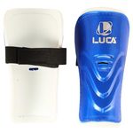 LUCA Youth Soccer Shin Guards for Kids - 1 Pair (Medium) Lightweight and Breathable Protection with Adjustable Velcro Straps - Boys and Girls Soccer Shin Guards (Blue)