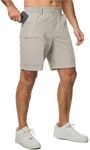 JMIERR Mens Hiking Cargo Shorts Casual Stretch Work Short for Men Outdoor Golf Shorts with 5 Pockets Resistant Quick-Dry Lightweight, Apricot, US34(M)