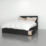 Nexera 2-Piece Bedset with Bed Frame and Headboard, Queen|Black