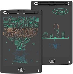 [2 Pack] 8.5 Inch Colourful LCD Writing Tablet, TIQUS Digital Ewriter with Erase Lock Switch, Electronic Graphics Drawing Board, Portable Handwriting Doodle Pad for Office Home Learning Black