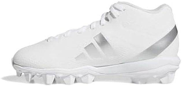 Adidas Unisex-Kid's Adizero Impact.2 Molded American Football, White/Silver Metallic/White, 2.5