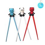 Carykon 3 Pairs Cute Tableware Detachable Learning Training Helper Chopsticks for Kid Baby Beginner Adult (Panda)