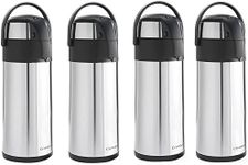 3L / 3000ml Stainless Steel Airpot Air Pot Flask Hot Cold Tea Coffee Pump Action Vacuum Flask by Denny International® (Set of 4 Airpot)