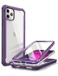 i-Blason Ares Dual Layer Rugged Clear Bumper Case with Built-in Screen Protector for 6.5-Inch iPhone 11 Pro Max (2019), Purple