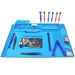 Heat Insulation Silicone Repair Mat with Scale Ruler and Screw Position for Soldering Iron, Phone and Computer Repair Size:17.9 x 11.8 Inches