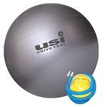 USI UNIVERSAL THE UNBEATABLE Exercise Ball, Yoga Ball, GB Gym Ball for Stability Work Out, Birthing Ball for Pregnancy, Anti-Burst Swiss Balance Fitness Ball for Gym Training With Pump (85cm- Grey)