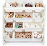 Lennox Furniture Toys Storage Organizer 12 Plastic Bins in White (JWTR 3005 white)